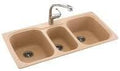 Swanstone KS04422TB.063 1 Hole Solid Surface Kitchen Sink, 22' x 44', Cornflower