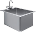 Premium Quality Stainless Steel Compartment Drop-In Sink for Kitchen, Laundry and Garage | Commercial Sink for Restaurant | NSF Certified (1 Bowl 16' x 20' x 12' with Faucet)