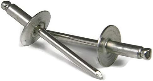 Aluminum Pop Rivets 3/16#6LF Large Flange Blind Rivets 6-4LF, 3/16' x 1/4' Grip (0.188-0.250) QTY 1000