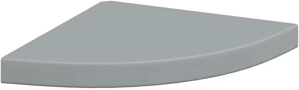 Set of 4 Floating Corner Shelves, Wall Mounted Triangular Display Storage Rack for Bedroom, Living Room, Kitchen, Modern Matte Grey MDF Wood