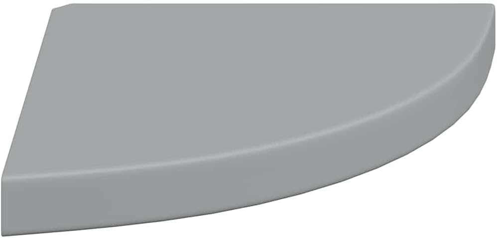 Set of 4 Floating Corner Shelves, Wall Mounted Triangular Display Storage Rack for Bedroom, Living Room, Kitchen, Modern Matte Grey MDF Wood