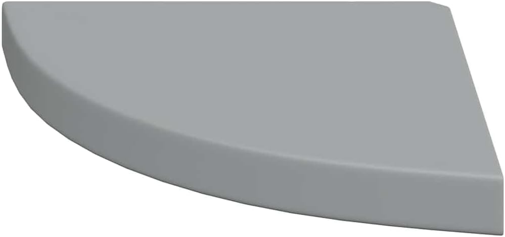 Set of 4 Floating Corner Shelves, Wall Mounted Triangular Display Storage Rack for Bedroom, Living Room, Kitchen, Modern Matte Grey MDF Wood