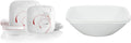 Corelle Vitrelle 18-Piece Service for 6 Dinnerware Set, Triple Layer Glass and Chip Resistant & Vitrelle 1-Qt Serving Bowl 2-Pack, Large Serving Bowl, White