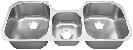 CI LE-605 18 Gauge Manhattan Stainless Steel Triple Bowl Sink