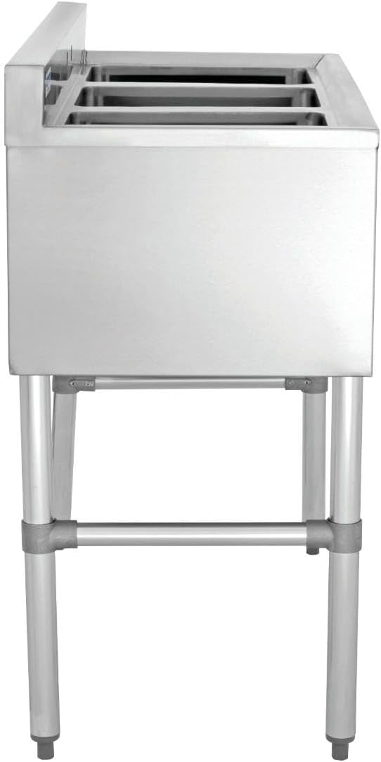 Kratos Commercial Restaurant Sink, 3-Bowl Underbar Compartment Sink with Right Drainboard, 48'x18.75' (29N-035)