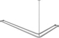Naiture Dual Corner Rods Double Corner L Shaped Shower Curtain Rod with T Shape Ring Ceiling Support, Stainless Steel 60'' x 30'', Brushed Nickel Finish