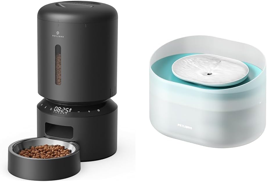 PETLIBRO Automatic Dog Feeder & Water Fountain Bundle, 5L Dry Food Container, Up to 6 Meals Per Day, Medium Dogs