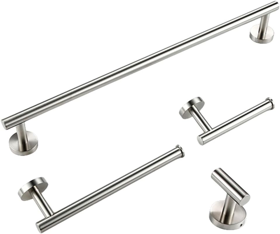 Bathroom Accessories Sets Matte Black Gunmetal Chrome Brushed Gold Robe Hook Towel Bar Paper Holder Stainless Steel,4,Piece Set BC