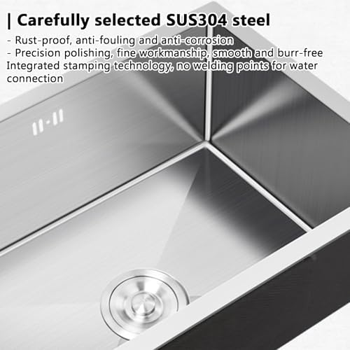 Freestanding Utility Sink,Outdoor Sink Set,Undermount Kitchen Sink,Drop in Stainless Steel Kitchen Sink,Single Bowl Kitchen Sink with Drainage Device,Workst(Set 1