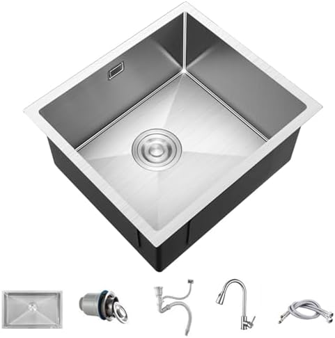 Freestanding Utility Sink,Outdoor Sink Set,Undermount Kitchen Sink,Drop in Stainless Steel Kitchen Sink,Single Bowl Kitchen Sink with Drainage Device,Workst(Set 3