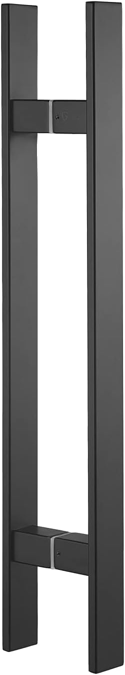 TOGU TG-6018 48 inches Solid Standoffs Heavy-Duty Commercial Grade-304 Stainless Steel Push Pull Door Handle/Barn Door Pull Handle/Glass Pulls, Matte Black Finish