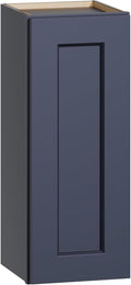 Blue Solid Wood Single Door Wall Cabinet 1 Door and 2 Shelves for Kitchen Storage, Bathroom Storage, Laundry,Adjustable Shelves Ready to Assemble(15'W×12'D×30'H)