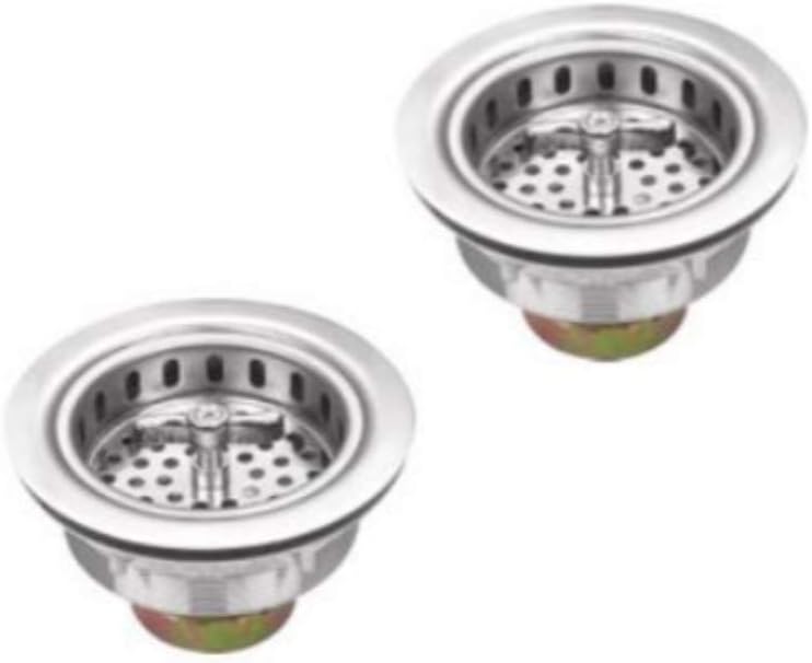 Kitchen Sink Stainless Steel Drop in Top Mount 33' x 22', 4 Hole (33 inch Drop-in Topmount 50/50 Double Bowl with Strainers)