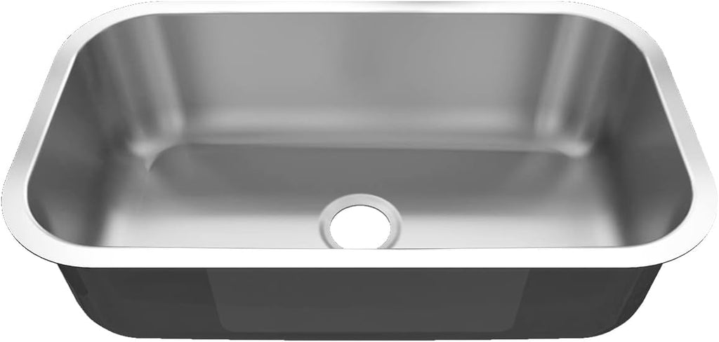 Sinber MU3118S 31' x 18' x 9' Undermount Single Bowl Kitchen Sink with 18 Gauge 304 Stainless Steel Satin Finish (Sink Only)
