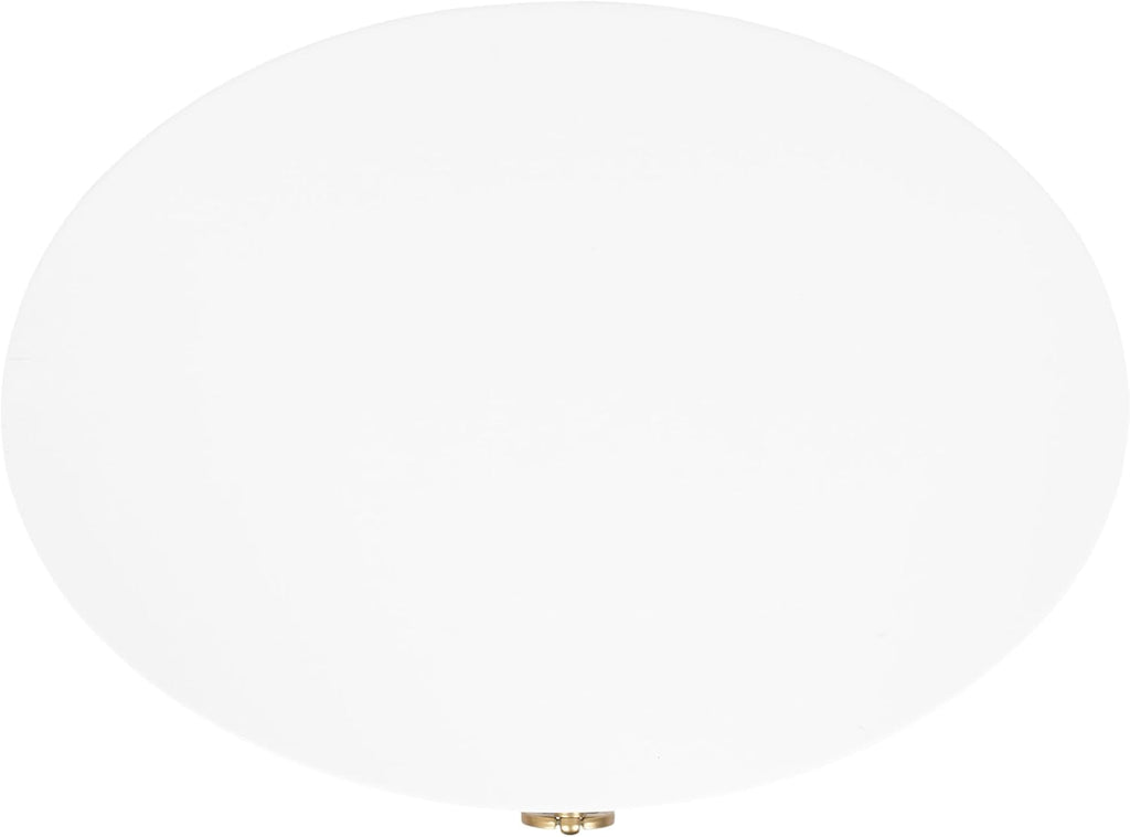Kate and Laurel Decklyn Decorative Glam Oval Side Table; 16 x 12 x 24; White and Gold; Modern Round Living Room Table with Pull Drawer for Useful Storage