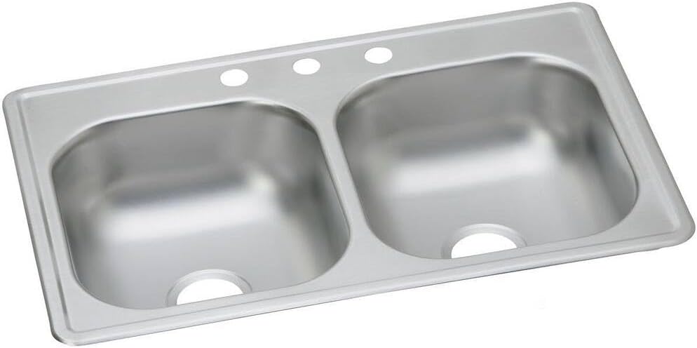 Elkay DSE233193 Dayton Equal Double Bowl Drop-in Stainless Steel Sink