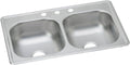 Elkay DSE233193 Dayton Equal Double Bowl Drop-in Stainless Steel Sink