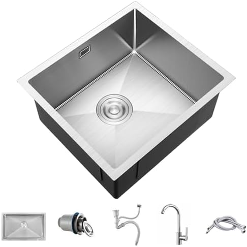 Freestanding Utility Sink,Outdoor Sink Set,Undermount Kitchen Sink,Drop in Stainless Steel Kitchen Sink,Single Bowl Kitchen Sink with Drainage Device,Workst(Set 2