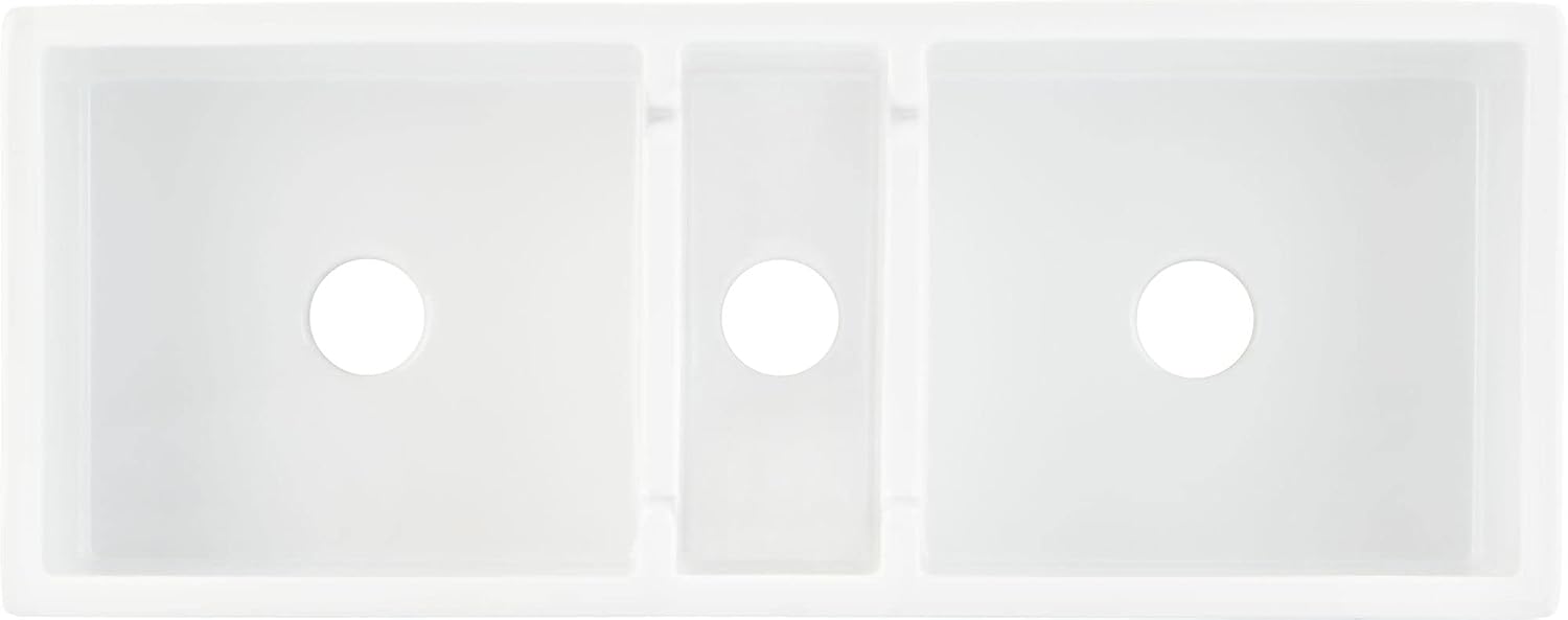 Signature Hardware 480268 Tethra 47' Farmhouse Triple Basin Fireclay Kitchen Sink