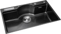 Kitchen Sink Single Bowl Bar Prep Black Nano Stainless Steel Kitchen Balcony Restaurant Sink Drop in Or Undermount with Drain Assembly (Color : Black, Size : 78x48x22cm) (Black 78x48x22cm)