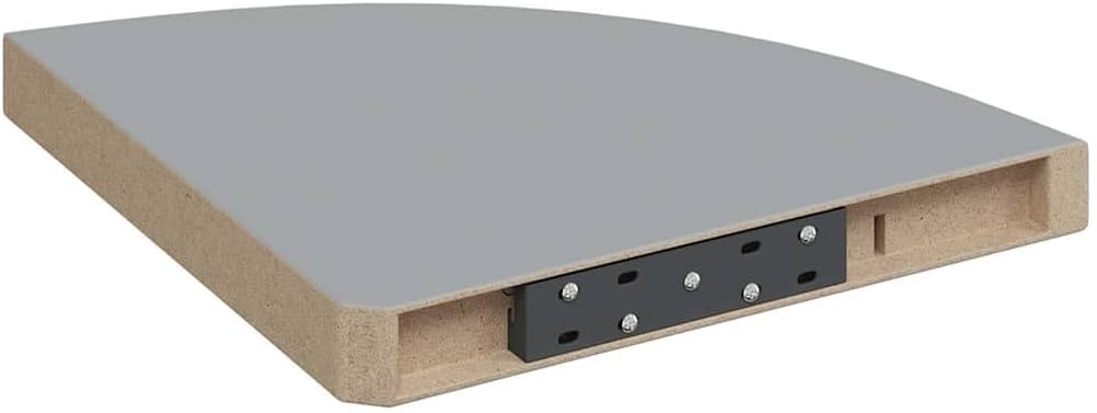 Set of 4 Floating Corner Shelves, Wall Mounted Triangular Display Storage Rack for Bedroom, Living Room, Kitchen, Modern Matte Grey MDF Wood
