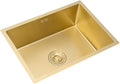 Kitchen Sink Large Gold Square 304 Stainless Steel Sink Single Bowl Bar Preparation with Drain Pipe Drop-in Or Undermount (Color : Gold, Size : 78×43×21cm) (Gold 78×43×21cm)
