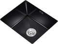 Kitchen Sink Single Bowl Bar Prep Drop-in Or Undermount Single Bowl Stainless Steel with Drain Black RV Sink (Color : Black, Size : 38×30cm) (Black 25×40cm)