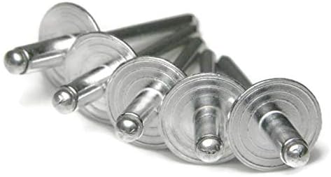 Aluminum Pop Rivets 3/16#6LF Large Flange Blind Rivets 6-4LF, 3/16' x 1/4' Grip (0.188-0.250) QTY 1000