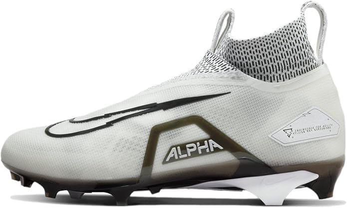 Nike Alpha Menace Elite 3 White/Particle Grey/Opti Yellow/Black Mens Football Cleat.