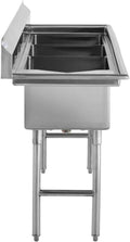 Kratos 29N-057 Three-Bowl Compartment Sink, 17'Wx17'Lx12'H Bowl Size, Drainboard on Left