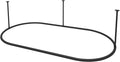 Naiture Stainless Steel Oval Shower Rod, Shower Curtain Rod with Ceiling Support for Clawfoot Tub in 54' L X 30' W, Black Finish