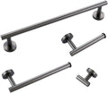 Bathroom Accessories Sets Matte Black Gunmetal Chrome Brushed Gold Robe Hook Towel Bar Paper Holder Stainless Steel,4,Piece Set Gun Gray