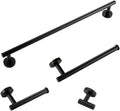 Bathroom Accessories Sets Matte Black Gunmetal Chrome Brushed Gold Robe Hook Towel Bar Paper Holder Stainless Steel,4,Piece Set Black