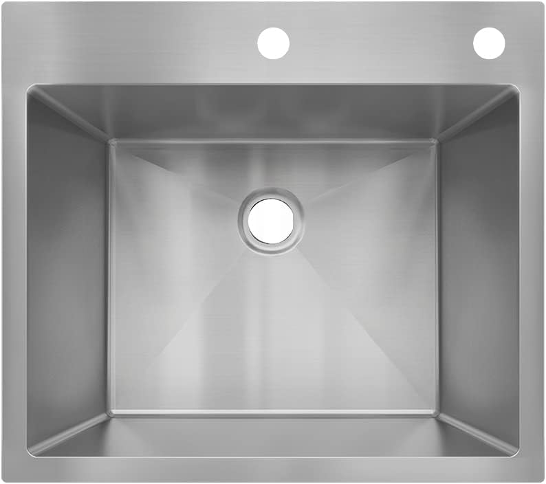 Sinber HT2522S-9-S 25' x 22' x 9' Drop In Single Bowl Kitchen Sink with 18 Gauge 304 Stainless Steel Satin Finish (Sink Only)