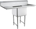 Empura 54' Wide Stainless Steel One Compartment Commercial Sink | Utility 18' x 18' Bowl for Restaurant Laundry Garage | (2) 18' Drainboard, 9.75' Backsplash, 54'W x 23.5'D x 44.25'H, 16 Gauge, NSF