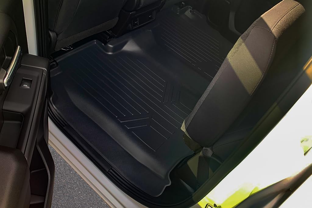 SMARTLINER All Weather Protection Custom Fit 2 Row Floor Mat Liner Set Compatible with 2019-2025 Chevrolet Silverado 1500