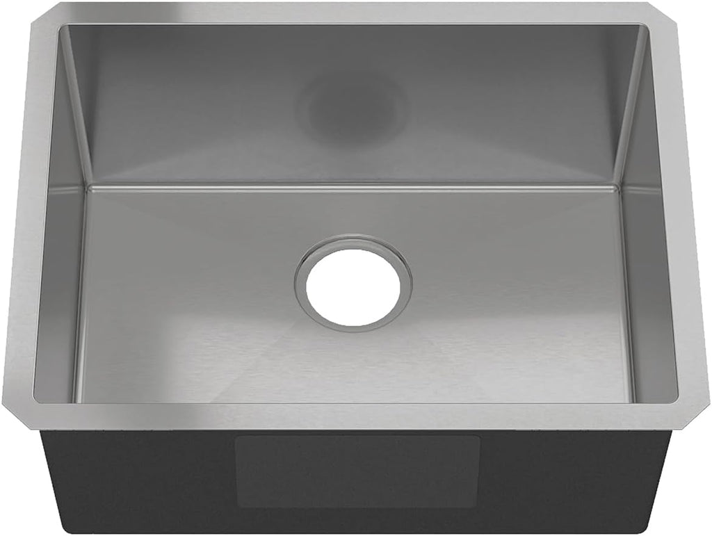 Sinber HU2318S-10-S 23' x 18' x 9' Undermount Single Bowl Kitchen Sink with 18 Gauge 304 Stainless Steel Satin Finish (Sink Only)