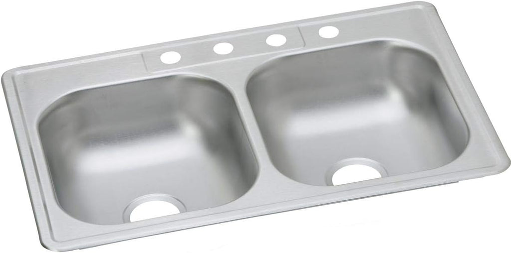 Dayton D233214 Equal Double Bowl Top Mount Stainless Steel Sink