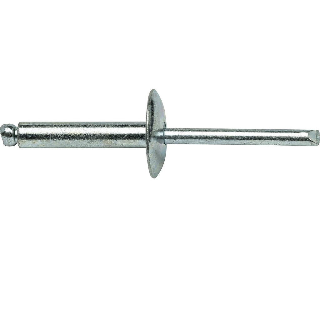 DIY Man - Large Flange Pop Rivets 1/4' x 3/4'All Steel (8-12) Dome Head Quantity 250 D&J