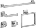Brushed Stainless Steel Bathroom Hardware Set Towel Bar Toilet Paper Holder Clothes Hook Bathroom Roll Towel Rack Ring,Whole Set
