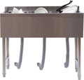 Stainless Steel Utility Sink, Triple Bowl Freestanding Commercial Kitchen Sink, 3 Compartment Washing Hand Basin Utility Sink for Restaurant Garage Laundry, L38.5*W18.8*H33in