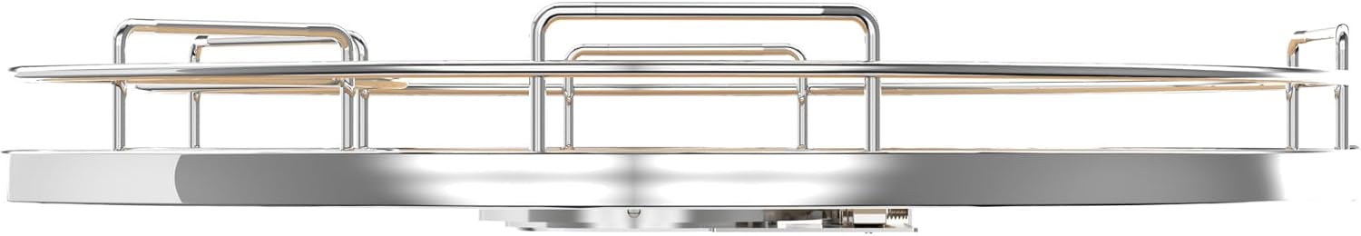 REV-A-SHELF 28' Maple Solid Bottom Kidney-Shaped Lazy Susan for Corner Base Cabinet w/Swivel Bearing