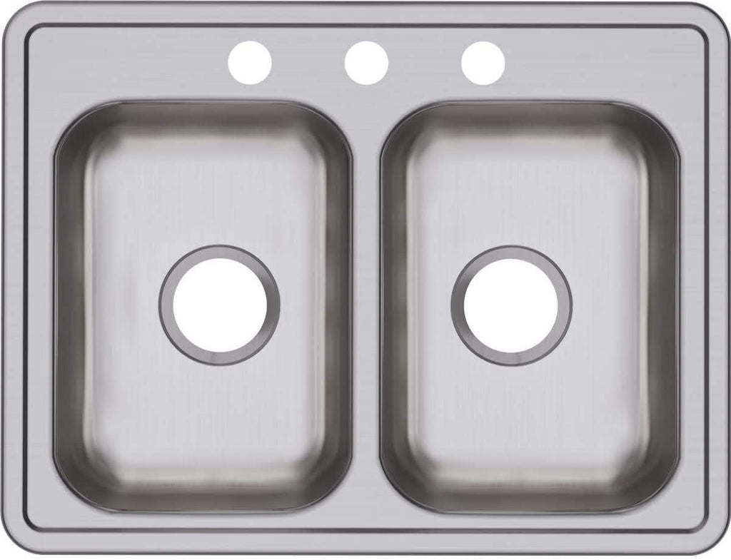 Elkay Dayton Stainless Steel 25' x 19' x 6-5/16', 5-Hole Equal Double Bowl Drop-in Sink