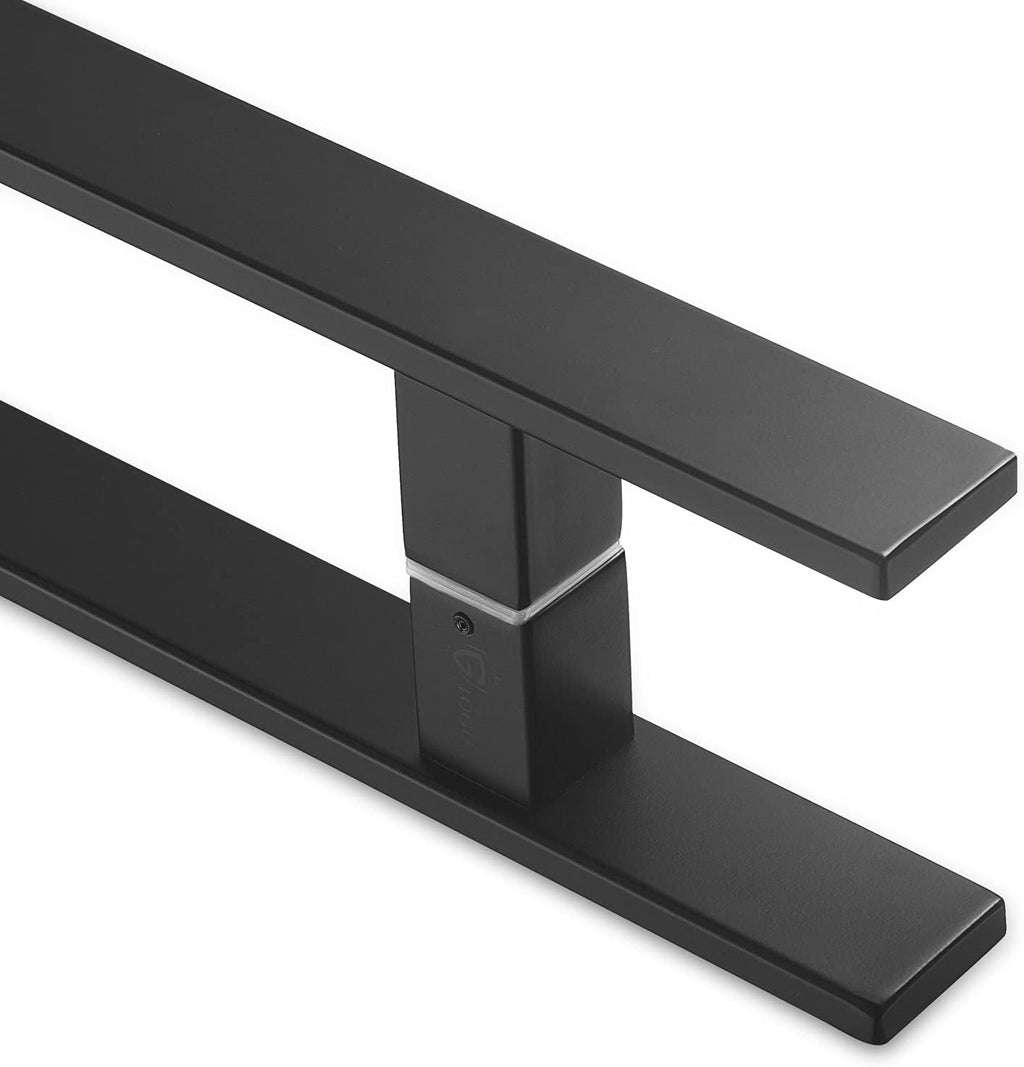 TOGU TG-6018 60 inches Solid Standoffs Heavy-Duty Commercial Grade-304 Stainless Steel Push Pull Door Handle/Barn Door Pull Handle/Glass Pulls, Matte Black Finish