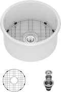 18 Undermount Bar Sink 18 x18 Inch Round bar Sinks Under Counter Sinks Whit Ceramic Bar Sink With Overflow