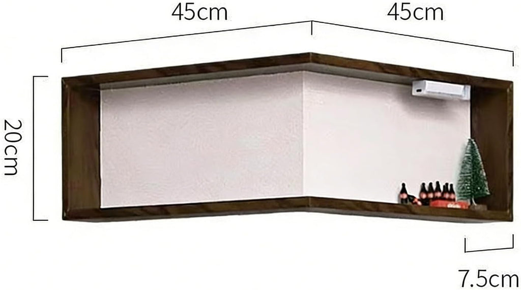 Floating Corner Shelves, Wall Mounted Corner Shelf for Bedroom Decor, Modern Display Shelves for Plants & Books, Space Saving Corner Wall Shelf(L-Shape B 45 x 45 x 20 cm,3 Pack)