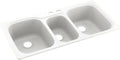 Swanstone KS04422TB.010-2 2-Hole Solid Surface Kitchen Sink, 44' x 22', White