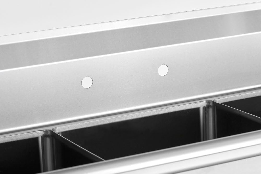 Kratos 59' 18-Gauge Stainless Steel Three Compartment Sink - 18'x18'x12' Bowls
