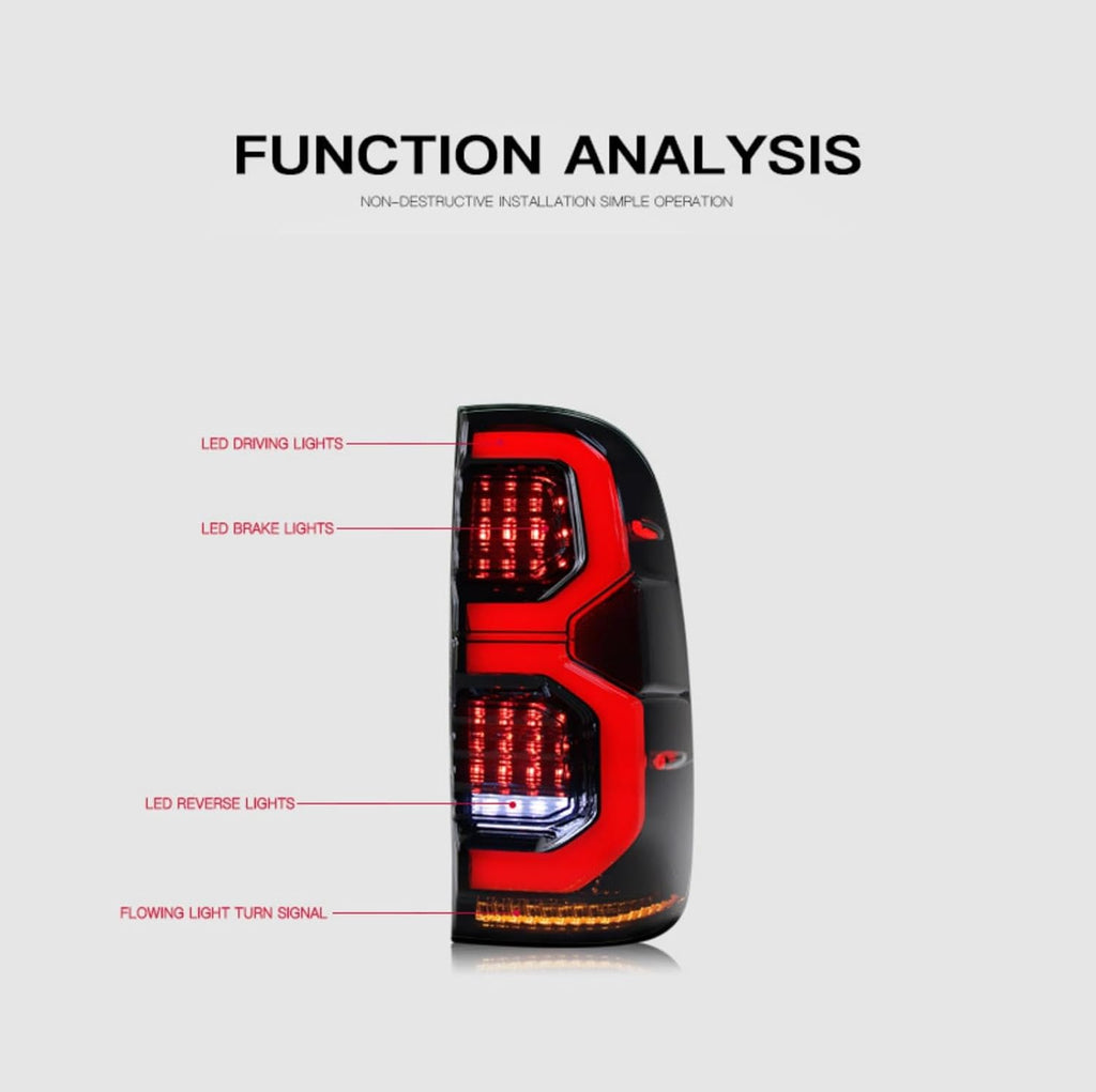 Car Trailer Lights for Toyota Hilux taillight HILUX VIGO 2004 2005 2006 2007 2008 2009 2010 2011 2012, Rear Tail Light Cluster, Rear Lights with Sequential Indicators, Car Taillights, Car Accessories