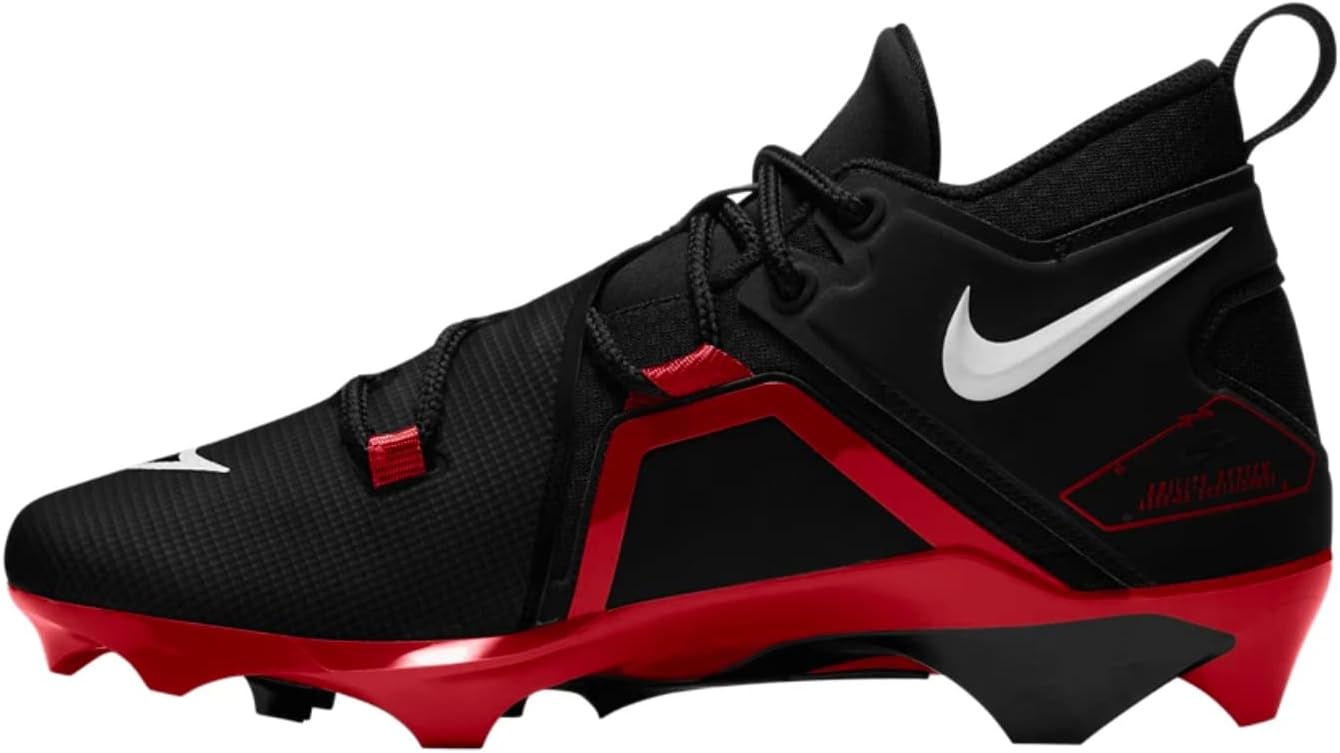 Nike Men's Alpha Menace Pro 3 Mid Football Cleat Size 13 (Red/Black)